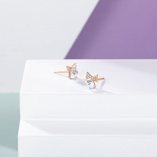 Bow Rubik's Cube Earrings