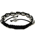 10MM 9 Silver Color Skulls Stone Bead Bracelet