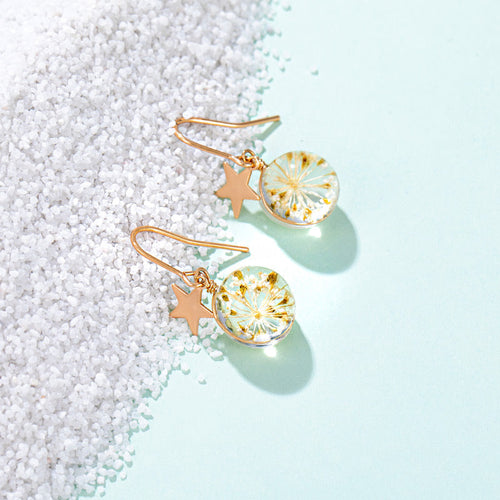 Fresh glass flower earrings