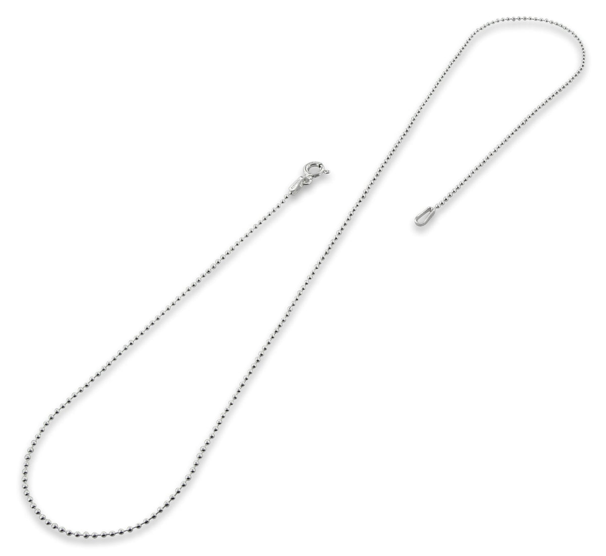 Sterling Silver 10" Bead Chain Bracelet/Anklet - 1.5MM