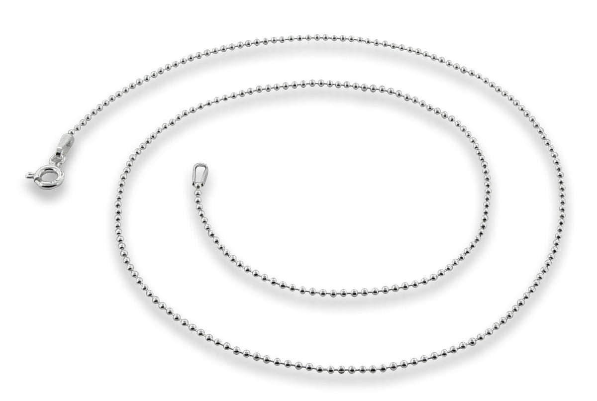 Sterling Silver 10" Bead Chain Bracelet/Anklet - 1.5MM