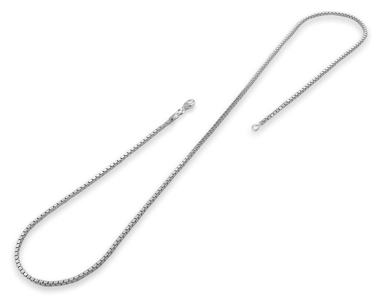 Sterling Silver 7" Box Chain Bracelet 1.45MM
