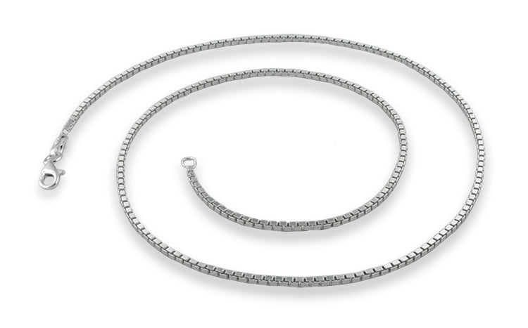 Sterling Silver 7" Box Chain Bracelet 1.45MM