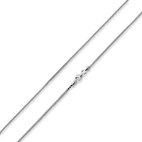 Sterling Silver 7" Box Chain Bracelet 1.45MM