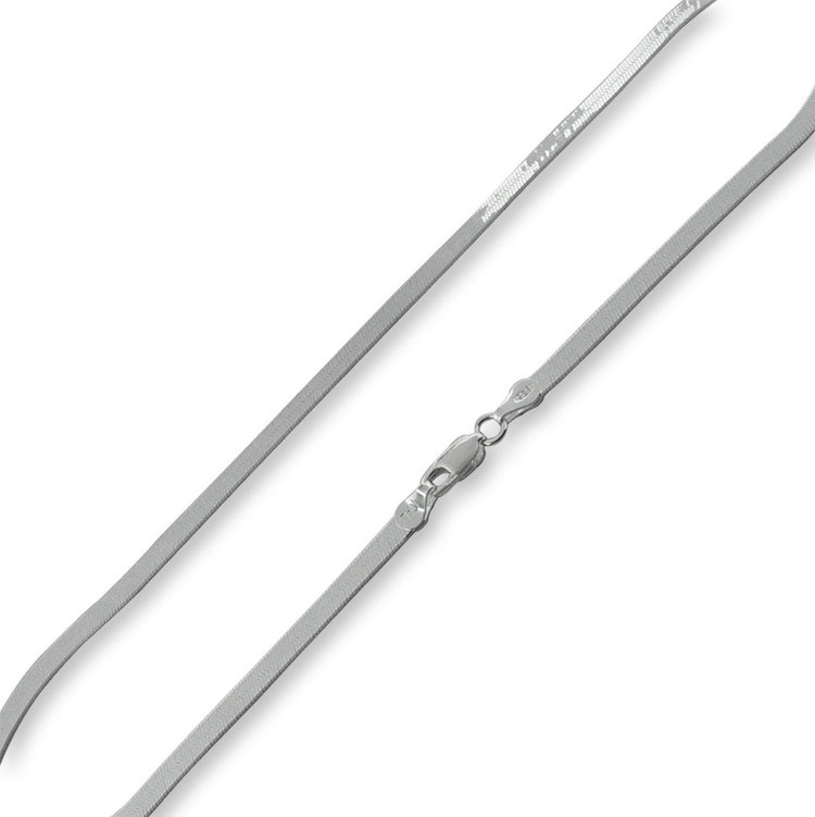 Sterling Silver 9" Magic Herringbone Chain Bracelet/Anklet - 3.2MM