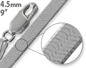 Sterling Silver 9" Magic Herringbone Chain Bracelet/Anklet - 4.5MM