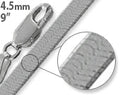 Sterling Silver 9" Magic Herringbone Chain Bracelet/Anklet - 4.5MM