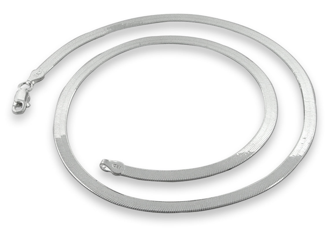 Sterling Silver 9" Magic Herringbone Chain Bracelet/Anklet - 3.2MM