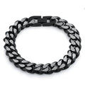 Stainless Steel Curb IP Black Link Bracelet