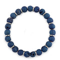 Stainless Steel Blue Druzy Bead Bracelet
