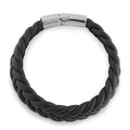 Stainless Steel Brown Leather Twist Bracelet