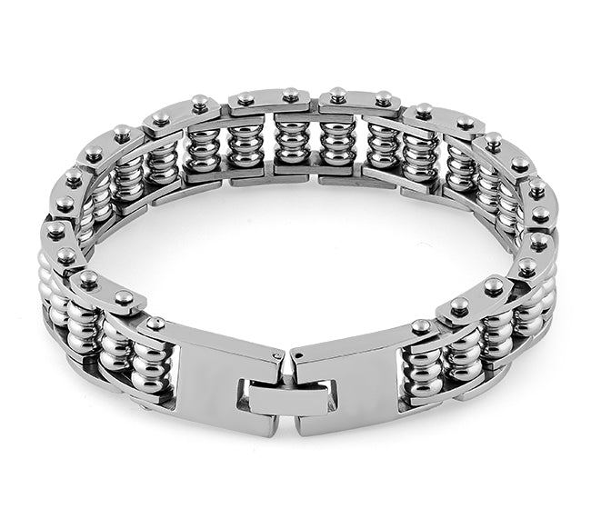 Stainless Steel Groove Cylinder Bracelet