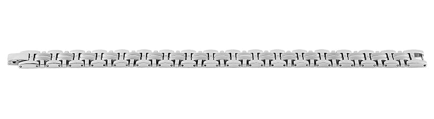 Stainless Steel Thick Groove Square Link Bracelet