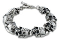Stainless Steel Two Face Skull Link Bracelet