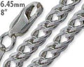 Sterling Silver 8" Rombo Chain Bracelet - 6.5mm