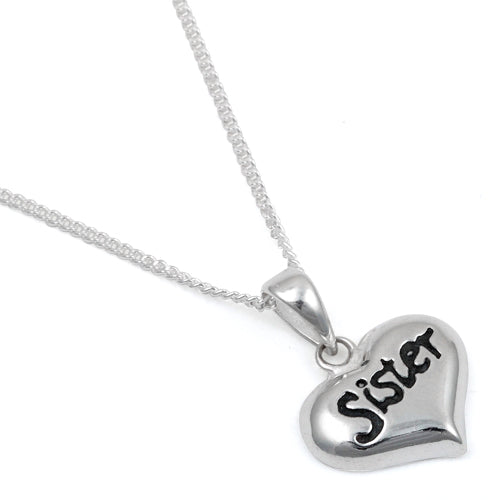 Sterling Silver "Sister" Charm Necklace