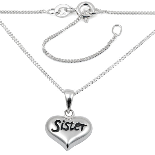 Sterling Silver "Sister" Charm Necklace